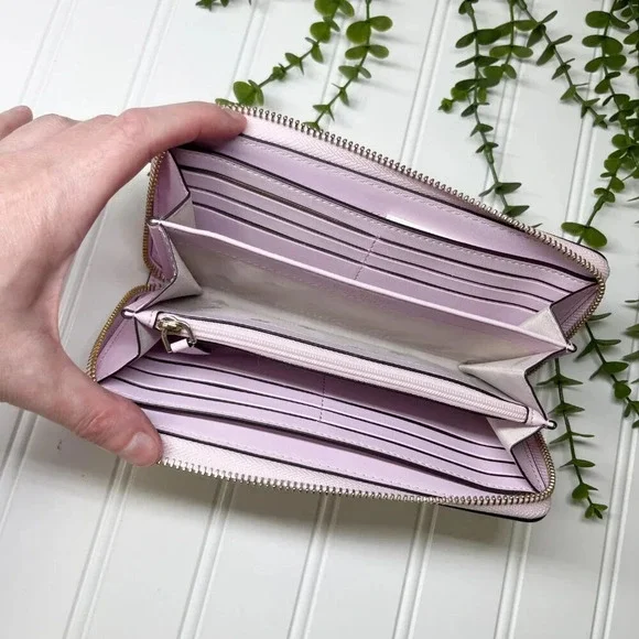 Kate Spade Pink Parrot Flock Party Large Continental Zip Around Wallet - Picture 6 of 10